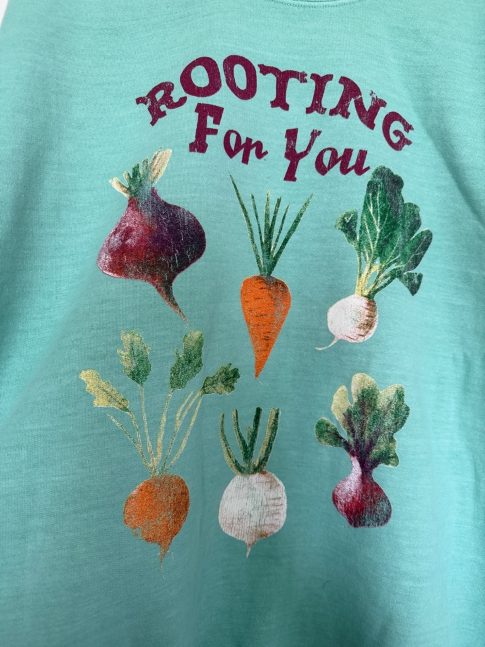 Anthropologie Rooting For You Mint Green Graphic Sweatshirt - Picture 2 of 5